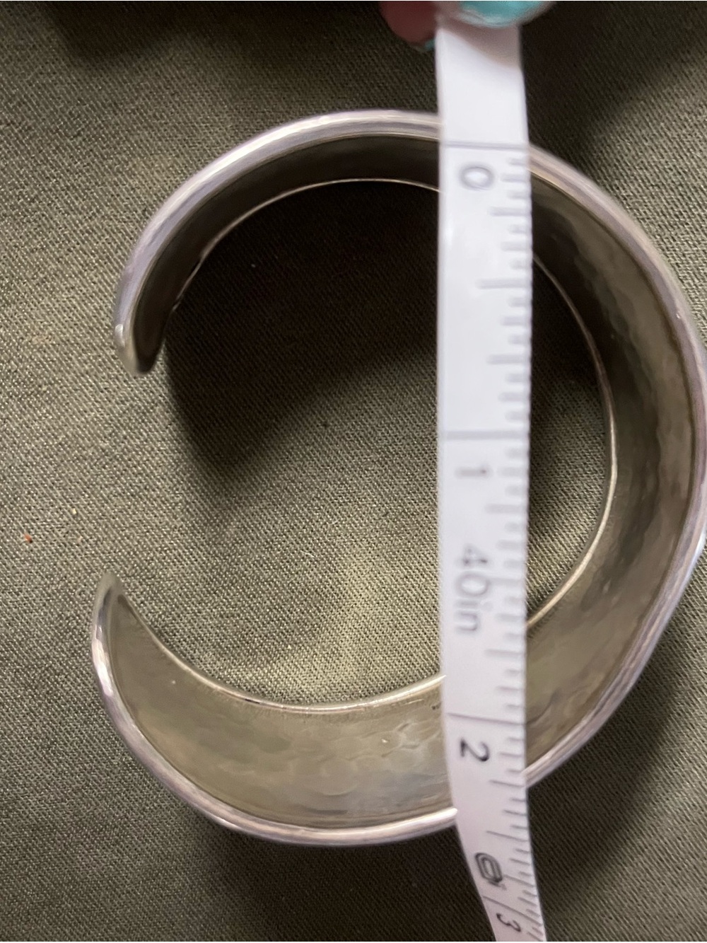 Sundance solid Sterling silver cuff bracelet with hand stamped design. - Picture 4 of 10